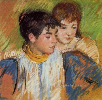 María Cassatt Painting - Las dos hermanas madres hijos Mary Cassatt